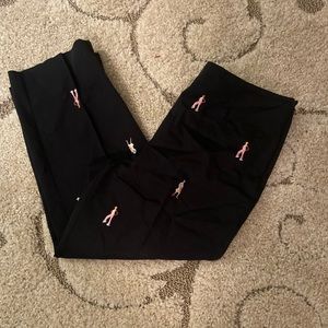 Requirements cropped pants with embroidered design